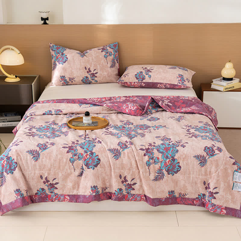 Ownkoti Spring-Inspired Floral Print Cotton Linen Quilt - image 0