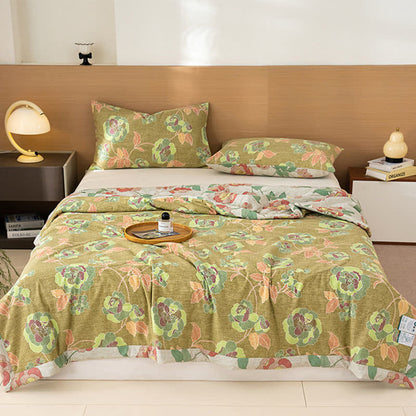 Ownkoti Fresh Floral Print Cotton Linen Quilt - image 2