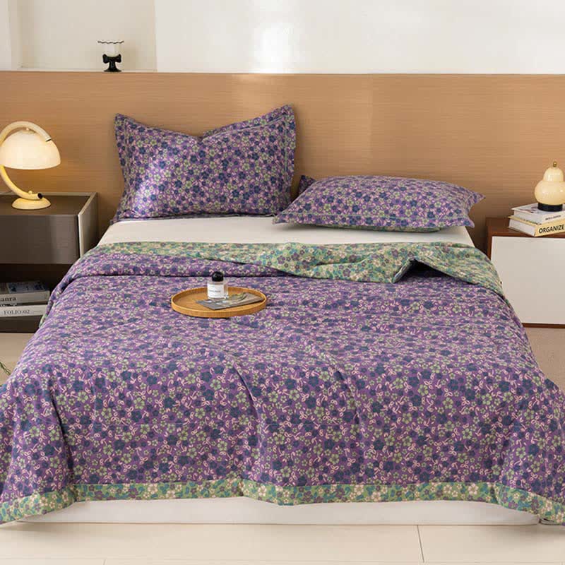 Ownkoti Crabapple Blossom-Inspired Cotton Linen Quilt - image 9