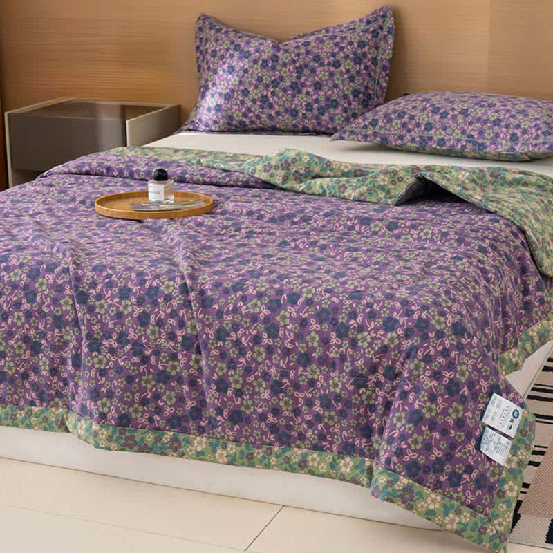 Ownkoti Crabapple Blossom-Inspired Cotton Linen Quilt - image 0