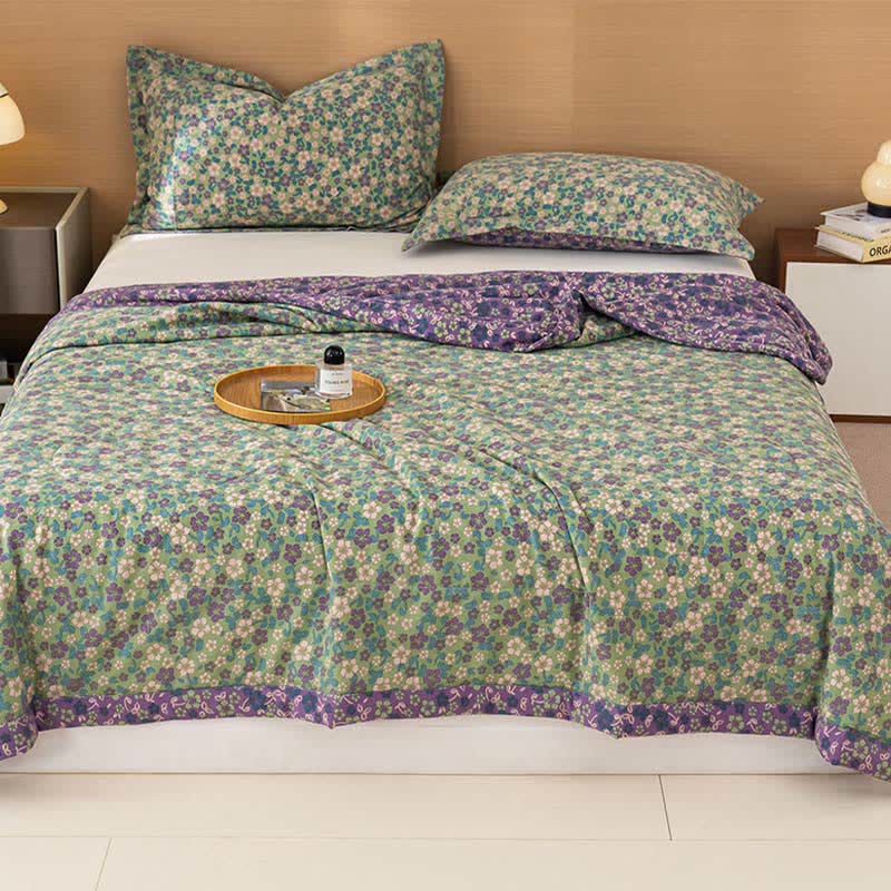 Ownkoti Crabapple Blossom-Inspired Cotton Linen Quilt - image 2