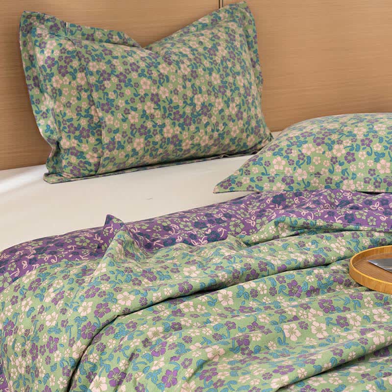 Ownkoti Crabapple Blossom-Inspired Cotton Linen Quilt - image 6