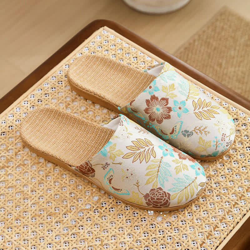 Ownkoti Refresh Floral Closed-Toe House Shoes - Brown - L - image 10