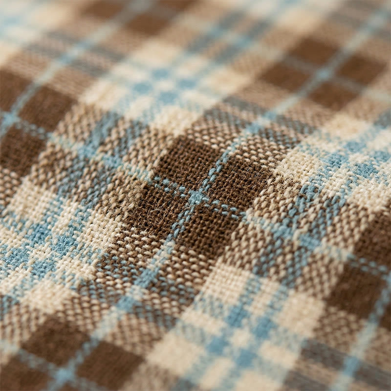 Ownkoti  Vintage Plaid Button Cotton Pillowcases (2PCS)  - image 1