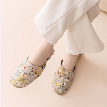 Ownkoti Chinoiserie Embroidered Satin House Slippers - image 10