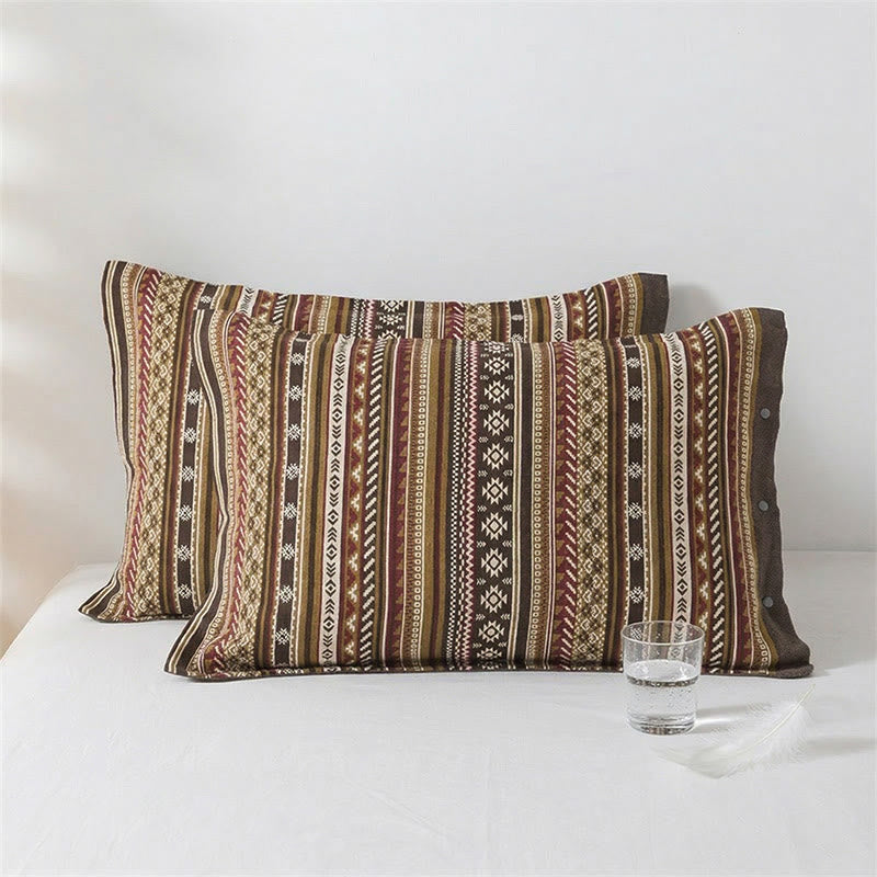 Ownkoti Bohemia Button Pure Cotton Pillowcases (2PCS)  - 52cm x 76cm - image 0