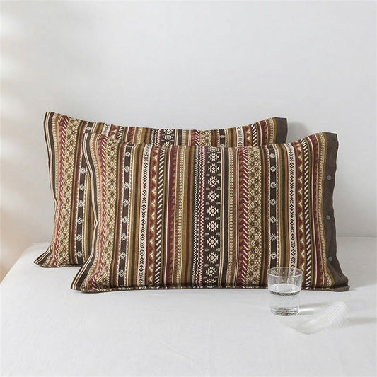 Ownkoti Bohemia Button Pure Cotton Pillowcases (2PCS)  - 52cm x 76cm - image 0