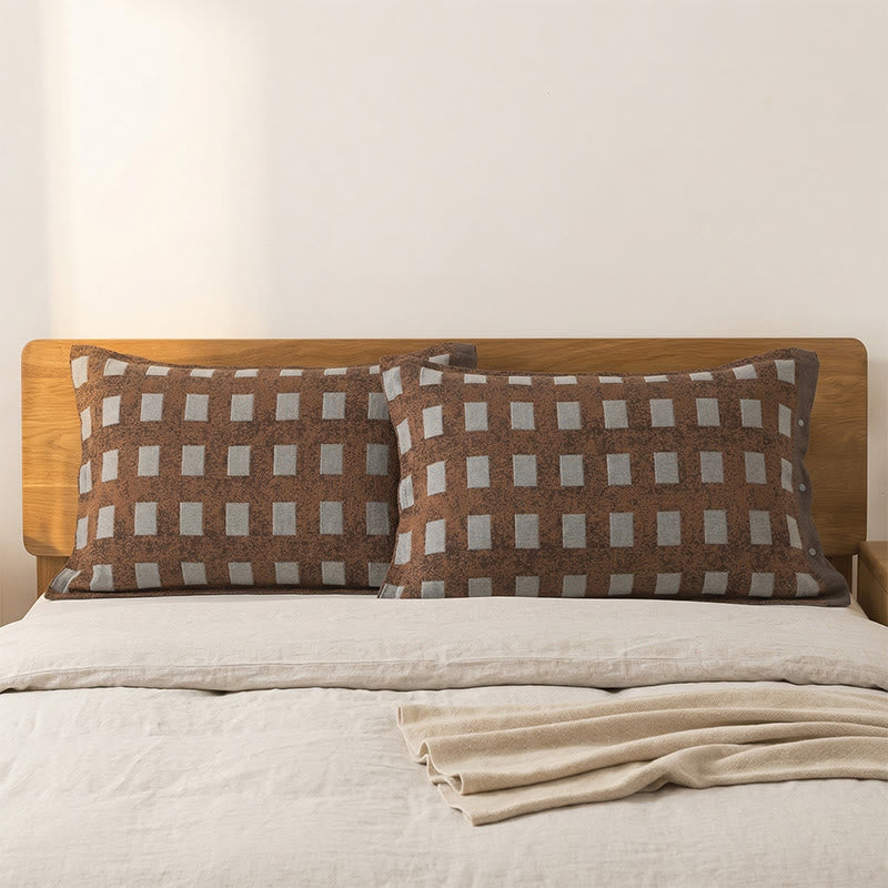 Ownkoti Modern Jacquard Cotton Pillowcases(2PCS)  - Grey - 52cm x76cm - image 0
