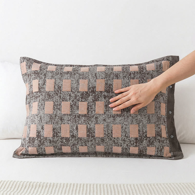 Ownkoti Modern Jacquard Cotton Pillowcases(2PCS)  - Brown - 52cm x76cm - image 2