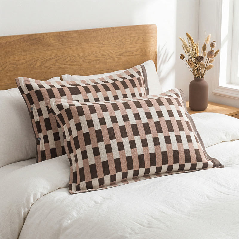 Ownkoti Mixed Stripe Pure Cotton Pillowcases (2PCS)  - Brown&Beige - 52cm x 76cm - image 0