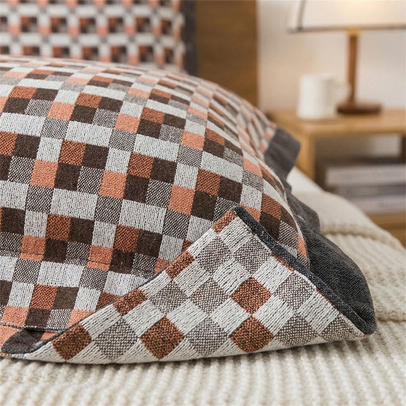 Ownkoti  Grid Button Pure Cotton Pillowcases (2PCS)  - image 1