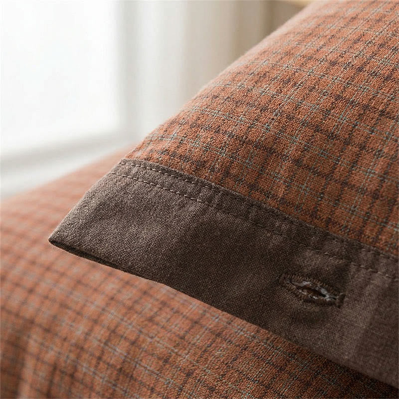 Ownkoti  Mini Plaid Button Cotton Pillowcases (2PCS)  - image 1