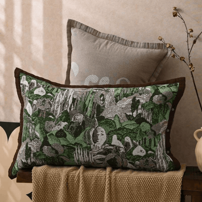 Ownkoti  Jacquard Forest Button Cotton Pillowcases (2PCS)  - Green&Brown - 80cm x 54cm - image 0