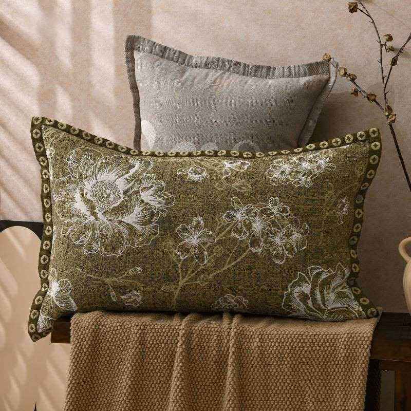 Ownkoti  Pure Cotton Jacquard Floral Pillowcases (2PCS)  - Green - 80cm x 54cm - image 0