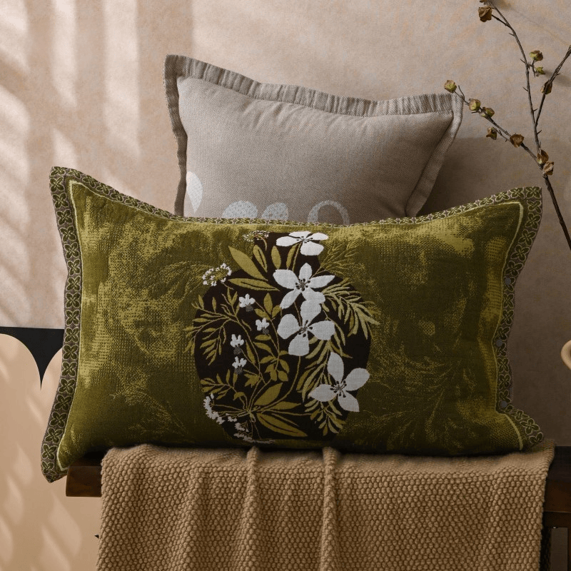 Ownkoti Pure Cotton Jacquard Flower Pillowcases (2PCS)  - Green - 80cm x54cm - image 0