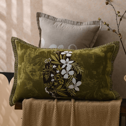 Ownkoti Pure Cotton Jacquard Flower Pillowcases (2PCS)  - Green - 80cm x54cm - image 0
