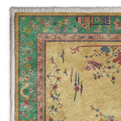 Ownkoti Vintage Oriental Floral & Pavilion Area Rug - image 7
