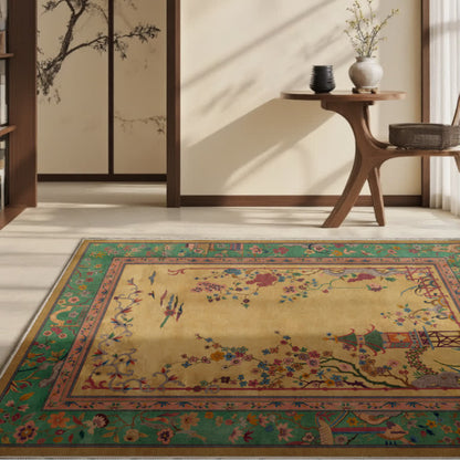 Ownkoti Vintage Oriental Floral & Pavilion Area Rug - image 1