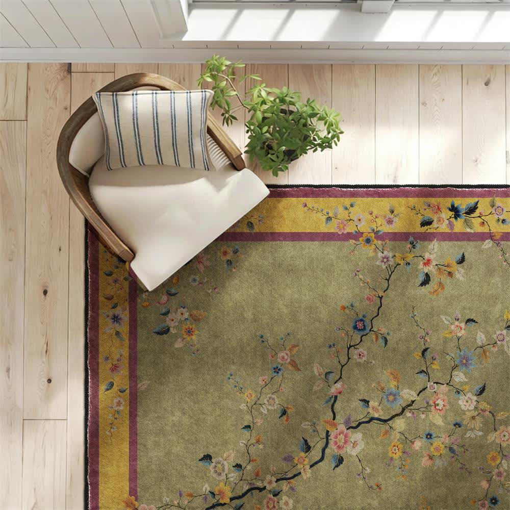 Ownkoti Vintage Oriental Botanical Foldable Area Rug - image 3