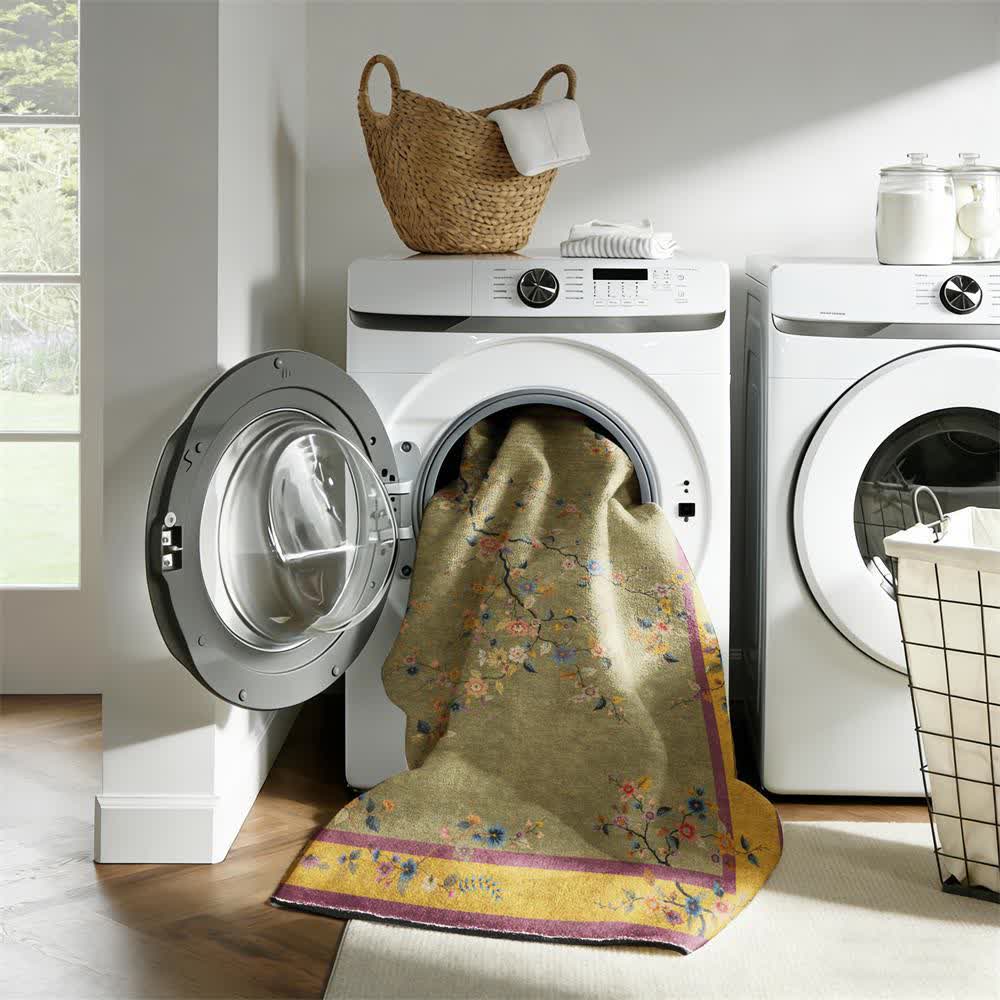 Ownkoti Vintage Oriental Botanical Foldable Area Rug - image 5
