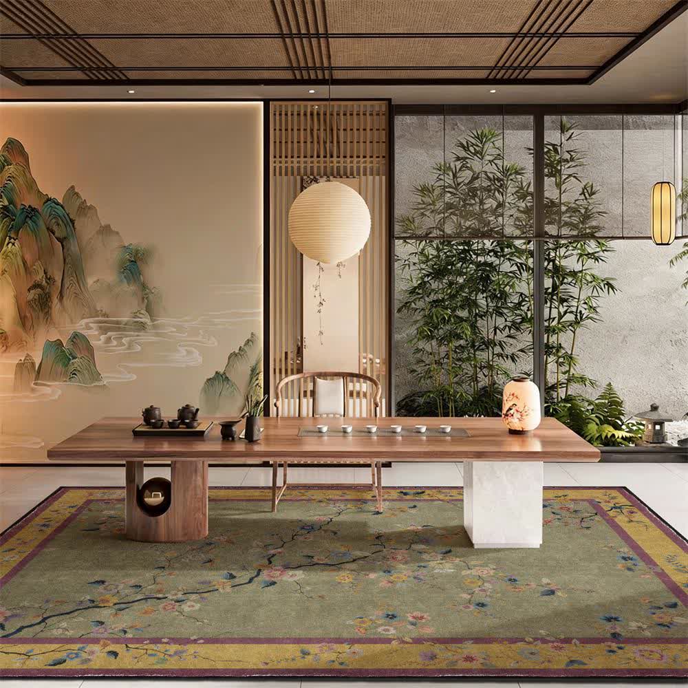 Ownkoti Vintage Oriental Botanical Foldable Area Rug - 95" x 119" - image 0