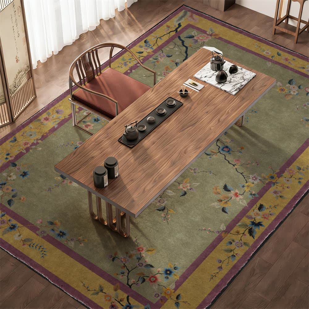 Ownkoti Vintage Oriental Botanical Foldable Area Rug - image 1