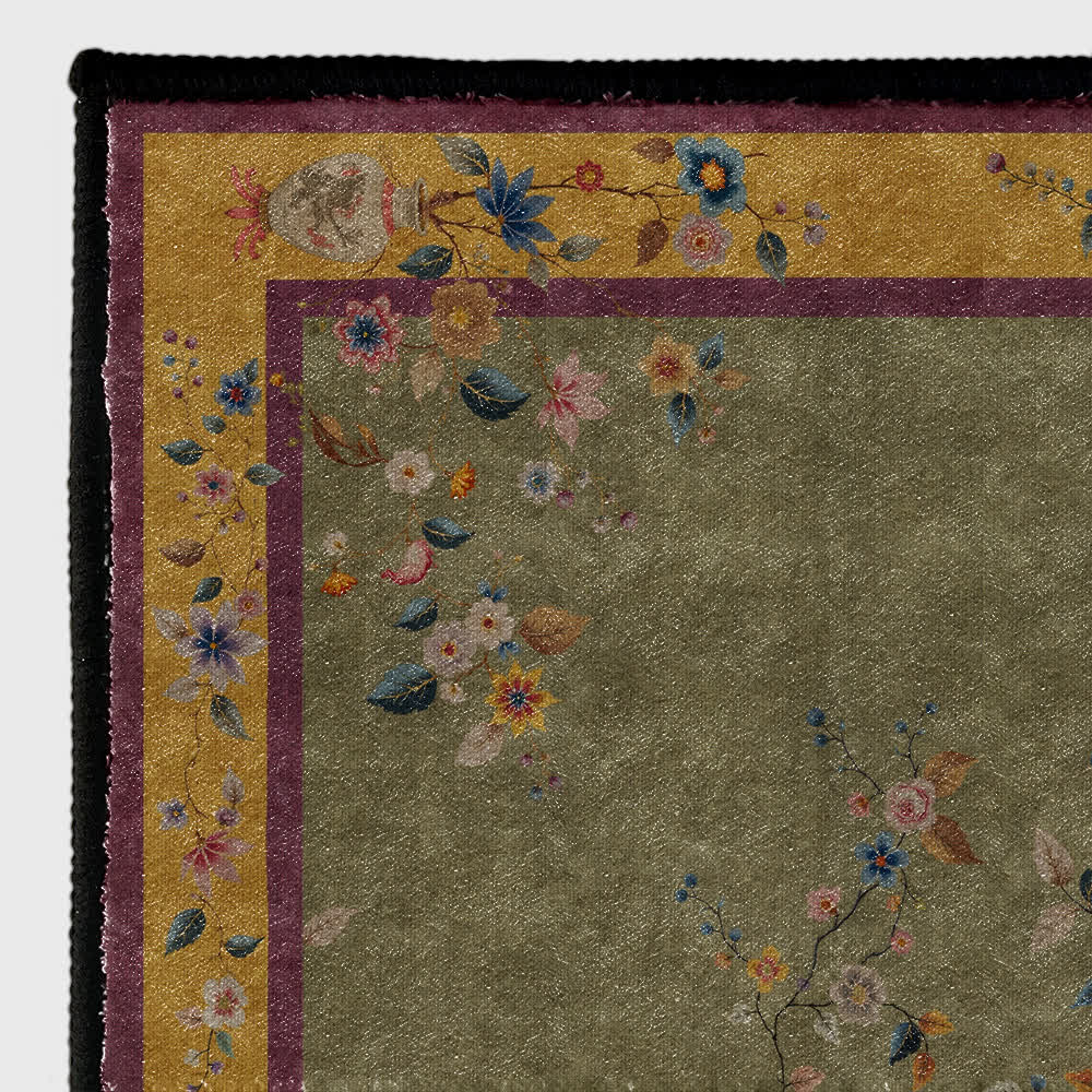 Ownkoti Vintage Oriental Botanical Foldable Area Rug - image 4