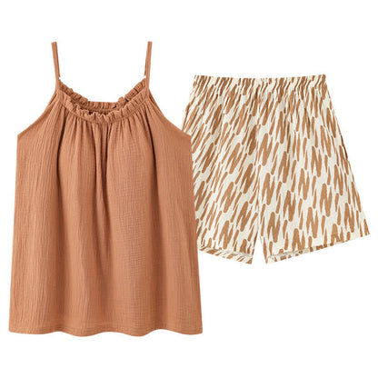 Ownkoti Cami & Abstract Striped Shorts Pajama Set - image 9