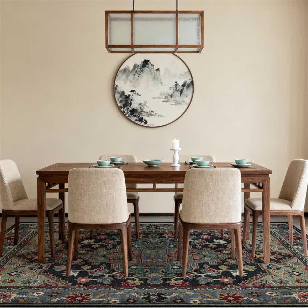 Ownkoti Foldable Boho Tribal Floral Anti-slip Rug - image 2