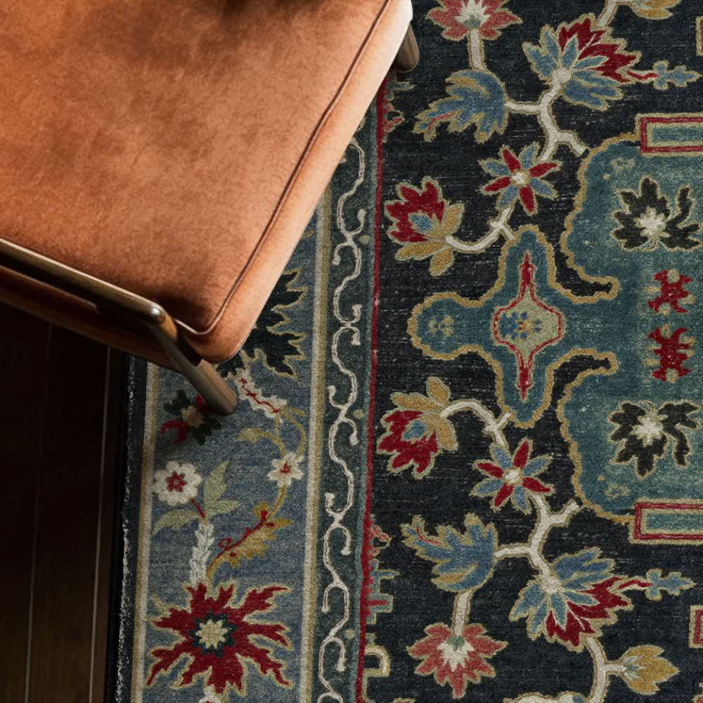 Ownkoti Foldable Boho Tribal Floral Anti-slip Rug - image 5