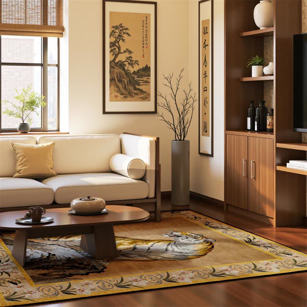 Ownkoti Foldable Luxury Oriental Tiger Area Rug - image 2