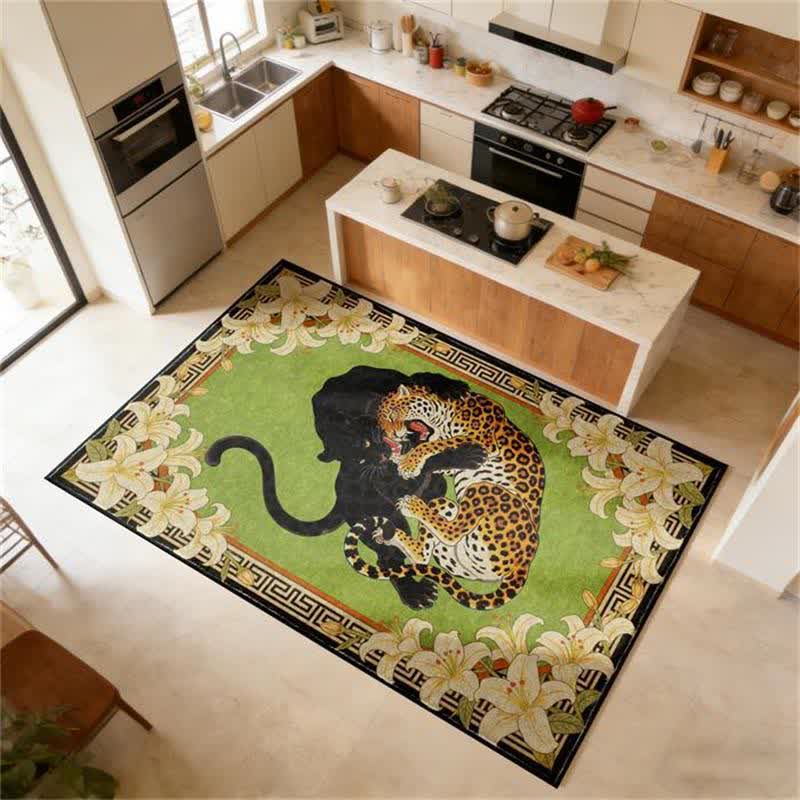 Ownkoti Vintage Animal & Lily Foldable Anti-slip Carpet - image 2