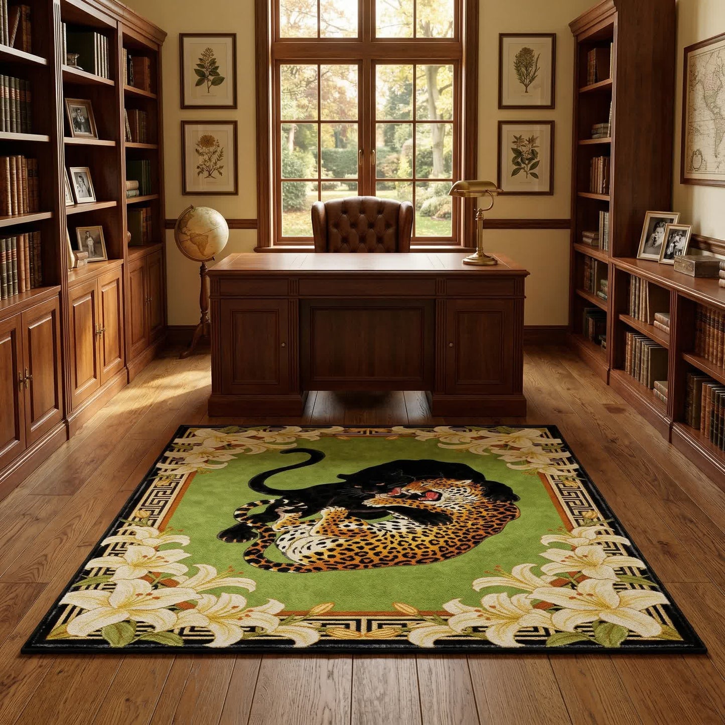 Ownkoti Vintage Animal & Lily Foldable Anti-slip Carpet - image 0