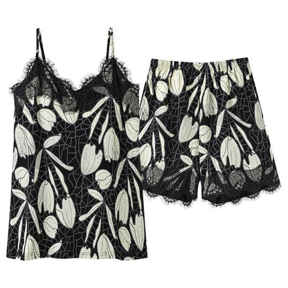 Ownkoti Abstract Floral Cotton Cami & Shorts Pajamas - image 9