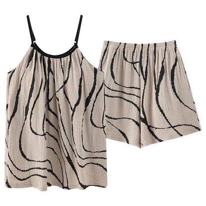 Ownkoti Artistic Wave Cotton Gauze Cami Pajamas - image 1