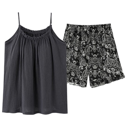 Ownkoti Cami & Vintage Pattern Shorts Pajama Set - image 10