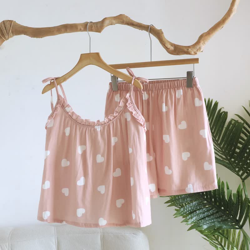 Ownkoti Cotton Double Gauze Heart Cami Pajamas - image 4