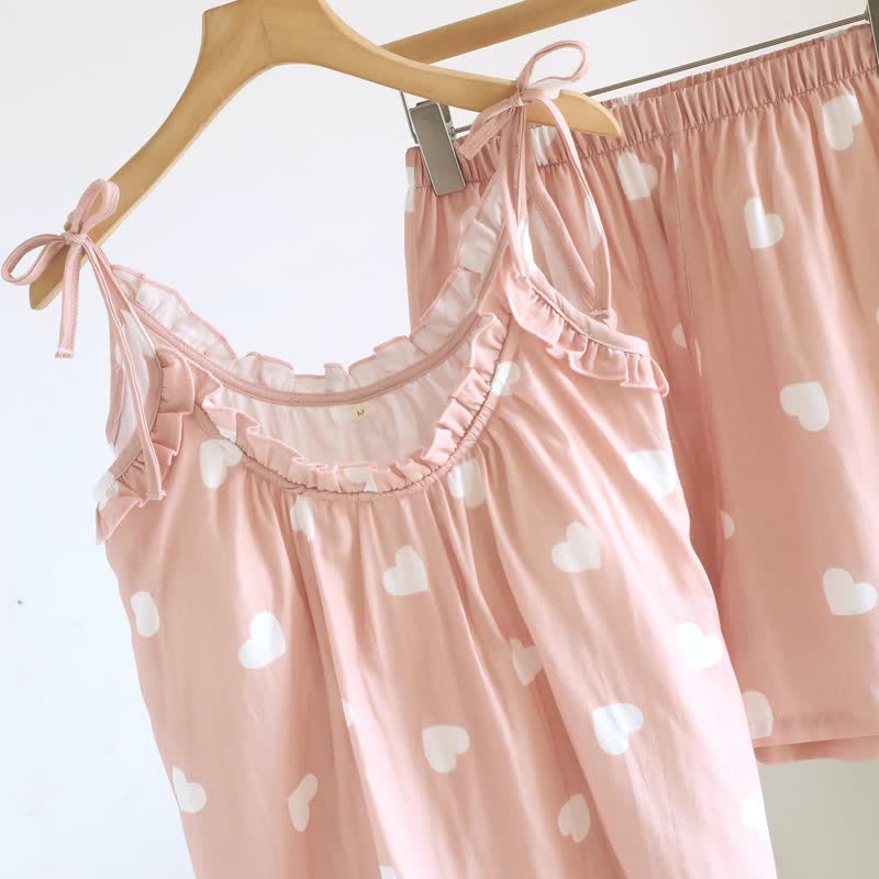 Ownkoti Cotton Double Gauze Heart Cami Pajamas - image 5