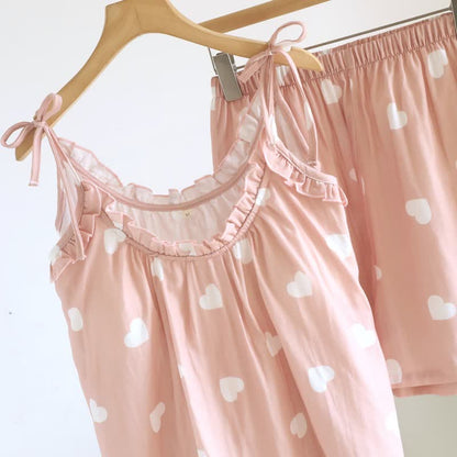 Ownkoti Cotton Double Gauze Heart Cami Pajamas - image 5