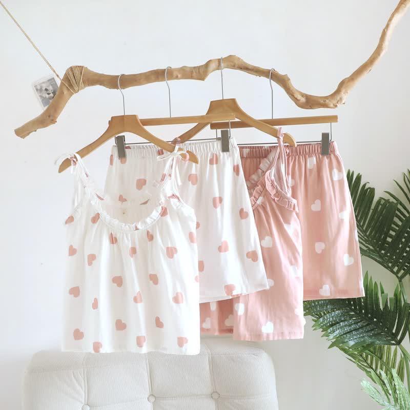 Ownkoti Cotton Double Gauze Heart Cami Pajamas - image 2