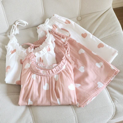 Ownkoti Cotton Double Gauze Heart Cami Pajamas - image 1