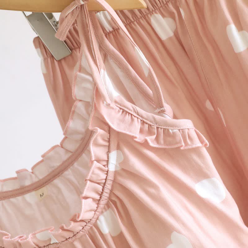 Ownkoti Cotton Double Gauze Heart Cami Pajamas - image 8