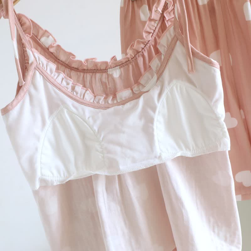 Ownkoti Cotton Double Gauze Heart Cami Pajamas - image 9