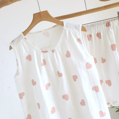 Ownkoti Cotton Double Gauze Heart Tank Pajamas - image 6