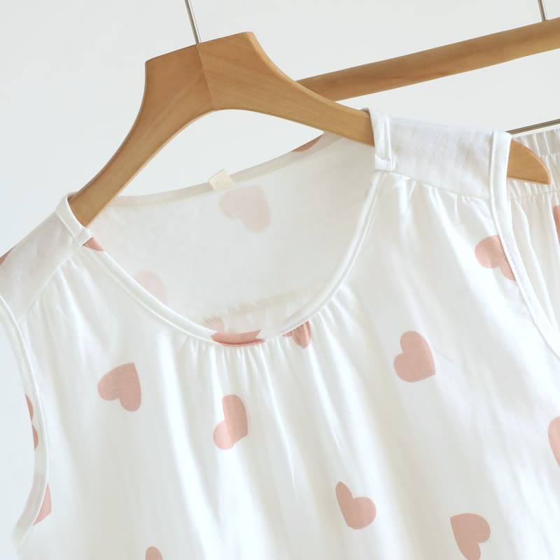 Ownkoti Cotton Double Gauze Heart Tank Pajamas - image 8
