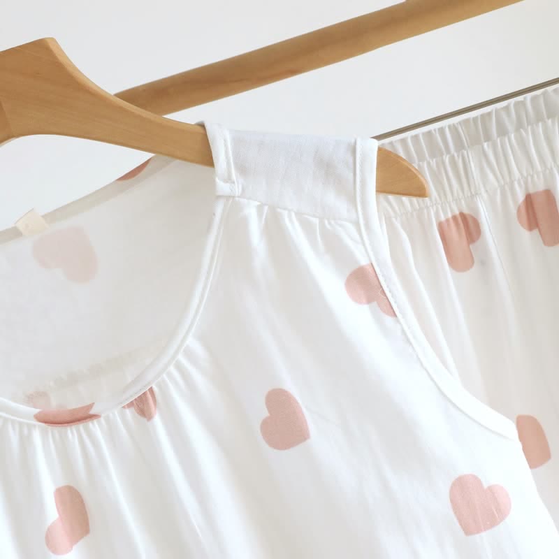 Ownkoti Cotton Double Gauze Heart Tank Pajamas - image 9
