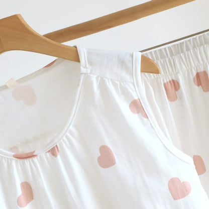 Ownkoti Cotton Double Gauze Heart Tank Pajamas - image 9
