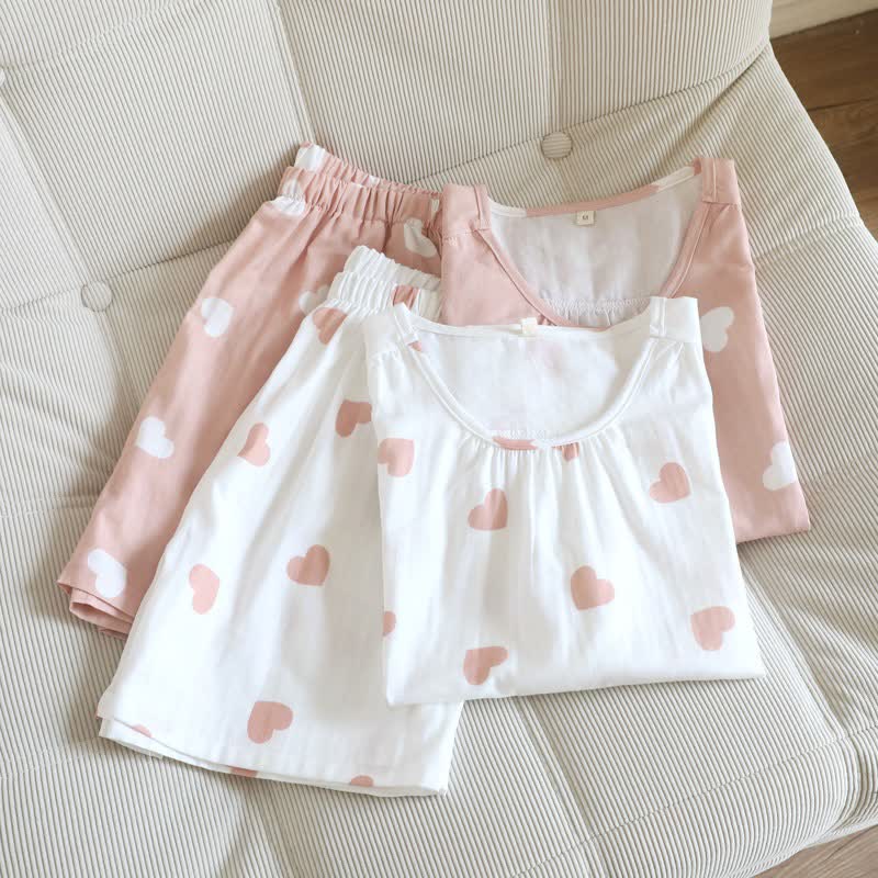 Ownkoti Cotton Double Gauze Heart Tank Pajamas - image 1