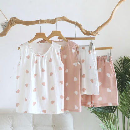 Ownkoti Cotton Double Gauze Heart Tank Pajamas - image 0