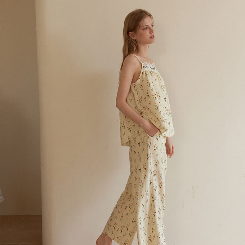 Ownkoti Ditsy Floral Cotton Double Gauze Cami Pajamas - image 6